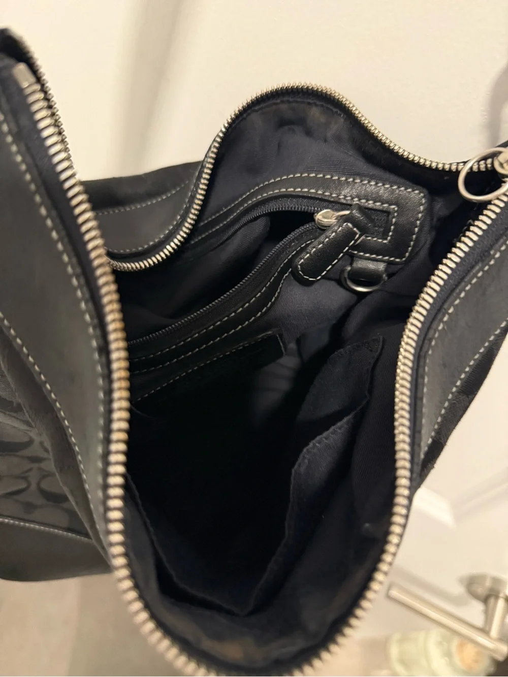 Coach Black Signature Shoulder Hobo Bag